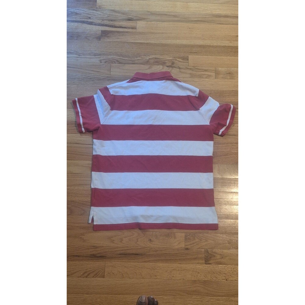 Polo Ralph Lauren Red White Striped Classic Fit Polo Shirt Men's Medium - Picture 6 of 7